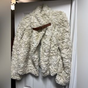 Anthropologie soft coat-cream colored size medium.